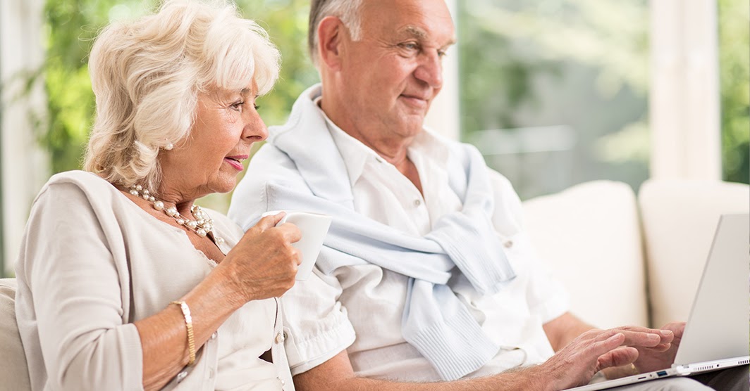 older couple at computer